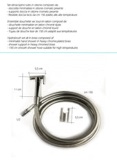 Kit idroscopino doccetta wc con flessibile e supporto, tutto ottone