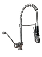 Rubinetto cucina industriale 50 cm in ottone con leva clinica e doccetta professionale