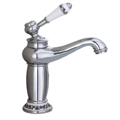 Mélangeur de lavabo de salle de bain avec détails en céramique vintage