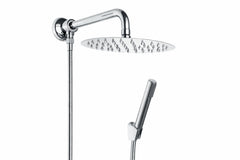 Duschset mit Druckumsteller, runder Handbrause, Duschkopf 20 cm und Brausearm 30 cm