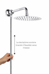 Kit doccia deviatore a pressione con doccetta minimal e braccio 30 cm
