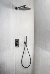 Kit completo doccia design tondo nero opaco