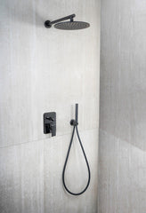 Kit completo doccia design tondo nero opaco