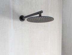 Kit completo doccia design tondo nero opaco