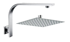 Ensemble de douche complet avec bras de douche en porte-à-faux et pommeau de douche carré