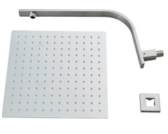 Ensemble de douche complet avec bras de douche en porte-à-faux et pommeau de douche carré