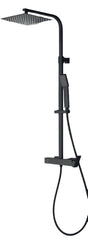 Colonna Doccia Quadrata con Miscelatore Meccanico e Deviatore Integrato, Soffione 25x25 cm e Doccetta Quadrata
