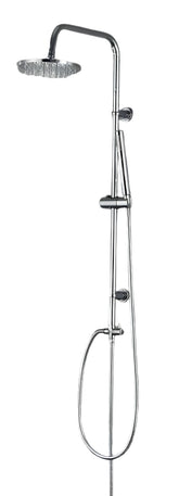 Colonna Doccia Round Cromata con Supporto Regolabile e Soffione Ø20 cm