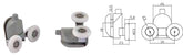 Coppia Cuscinetti Doppia Ruota Attacco Inferiore Box Doccia – Nylon Grigio Ø23 mm – Foro Vetro 12 mm