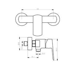 Miscelatore Doccia Esterno Design Minimal Nero Opaco – Cartuccia Ø35 mm