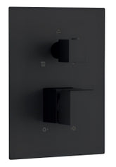 Miscelatore Doccia Incasso Quadrato Minimal con Deviatore a 3 Vie Nero Opaco