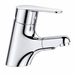 Miscelatore lavabo moderno cromato con doccia estraibile