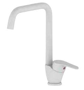 Miscelatore Lavello Cucina Canna Squadrata – Cartuccia Ø40 – Finitura Bianca Opaca