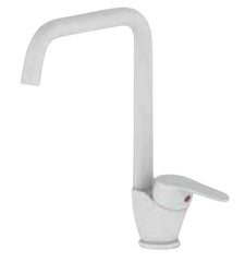 Miscelatore Lavello Cucina Canna Squadrata – Cartuccia Ø40 – Finitura Bianca Opaca