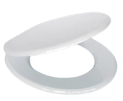 Sedile WC Universale in MDF Bianco con Cerniere Regolabili in Acciaio Inox