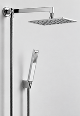 KIT DOCCIA CON SOFFIONE QUADRATO Ø20 CM E BRACCIO QUADRATO 30 CM