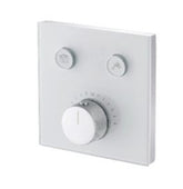 Miscelatore incasso a pulsante termostatico -2 vie bianco/vetro