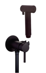 Ensemble de douche hydro en laiton noir mat avec raccord d'eau et mitigeur