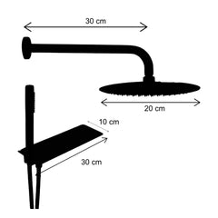 Ensemble de douche complet avec support de tablette