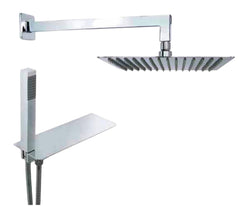 Ensemble de douche carrée avec étagère, système complet