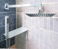 Ensemble de douche carrée avec étagère, système complet