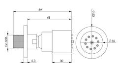 Hydrojet rond encastré en laiton