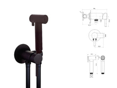 Ensemble de douche hydro en laiton noir mat avec raccord d'eau et mitigeur