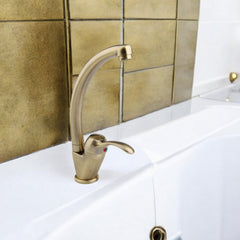 Mitigeur complet de salle de bain ou de cuisine en bronze avec bec haut