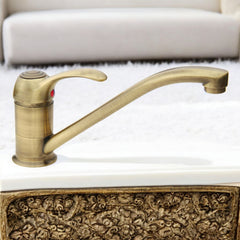 Mitigeur de salle de bain ou de cuisine complet bronzé avec bec bas