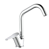 Miscelatore per cucina in ottone cromato, canna a ponte