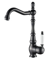 Rubinetto cucina monocomando nero con bocca a L girevole – aeratore e design elegante