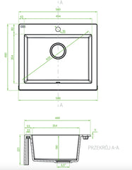 Lavello a Vasca Singola 63x49 cm | Ceramica Moderna, Sifone Salvaspazio Incluso