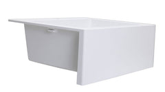 Lavello a vasca singola con grembiule – lavello ceramica 63×49 cm, sifone salvaspazio incluso