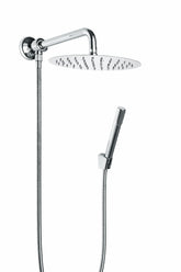 Kit set doccia deviatore a pressione con doccetta tonda, soffione 20 cm braccio 30 cm