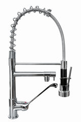 Rubinetto miscelatore cucina professionale industriale con leva clinica doppia uscita