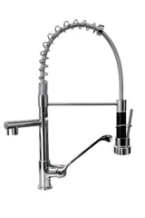 Rubinetto miscelatore cucina professionale industriale con leva clinica doppia uscita