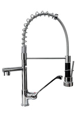 Rubinetto miscelatore cucina professionale industriale con leva clinica doppia uscita