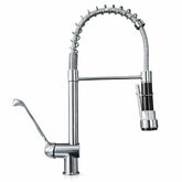 Rubinetto cucina industriale 50 cm in ottone con leva clinica e doccetta professionale