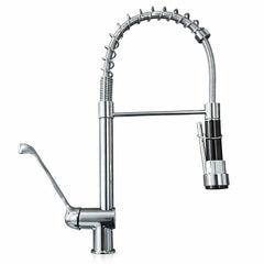 Rubinetto cucina industriale 50 cm in ottone con leva clinica e doccetta professionale