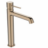 Miscelatore lavabo da appoggio Bagnoclic in finitura oro rosa, design elegante con leva sottile e aeratore regolabile.