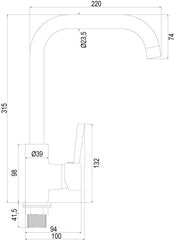 Miscelatore per cucina cromato minimalista