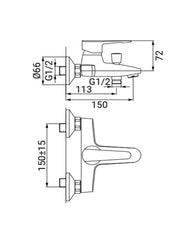 miscelatore esterno vasca completo