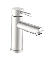 Miscelatore lavabo in acciaio inox satinato tondo