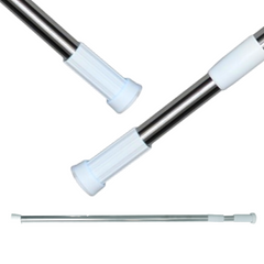 MSV Barra a stelo per tenda doccia o vasca allungabile senza foratura 70-120cm Acciaio inossidabile