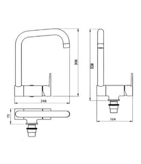 Miscelatore per cucina sottofinestra abbattibile
