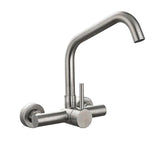 Rubinetto miscelatore a parete acciaio inox satinato opaco