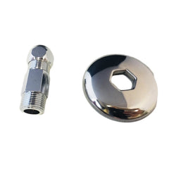 Niplex scorrevole con rosone, attacco da 3/8X10, tutto in ottone