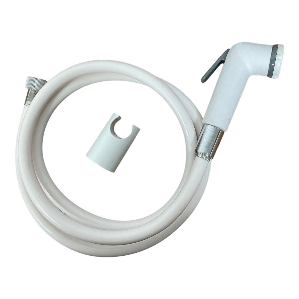 Kit Doccetta Con Pulsante Spegnimento - Flessibile E Supporto A Muro, Bianco - Foto 6