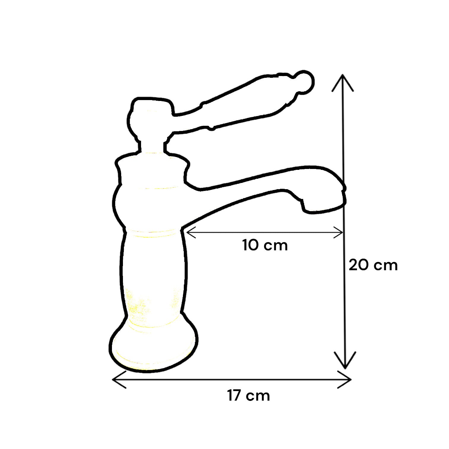 Mélangeur de lavabo de salle de bain vieux laiton avec détails en céramique vintage