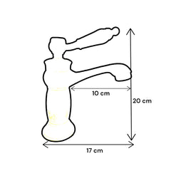Mélangeur de lavabo de salle de bain vieux laiton avec détails en céramique vintage